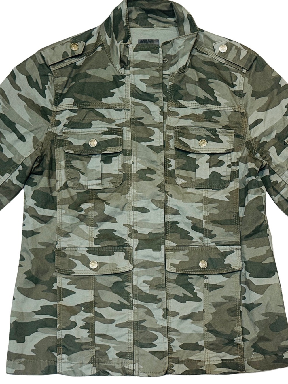 Harper & Liv Women’s Camouflage Thick Cotton Utility Jacket - Olive & Khaki